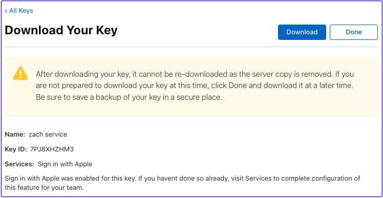 Download signing key